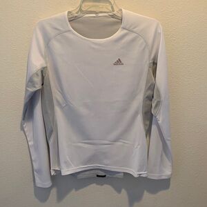 Adidas Womens Long Sleeve Galaxy Top. No tags/Very good condition/White/Gray.   